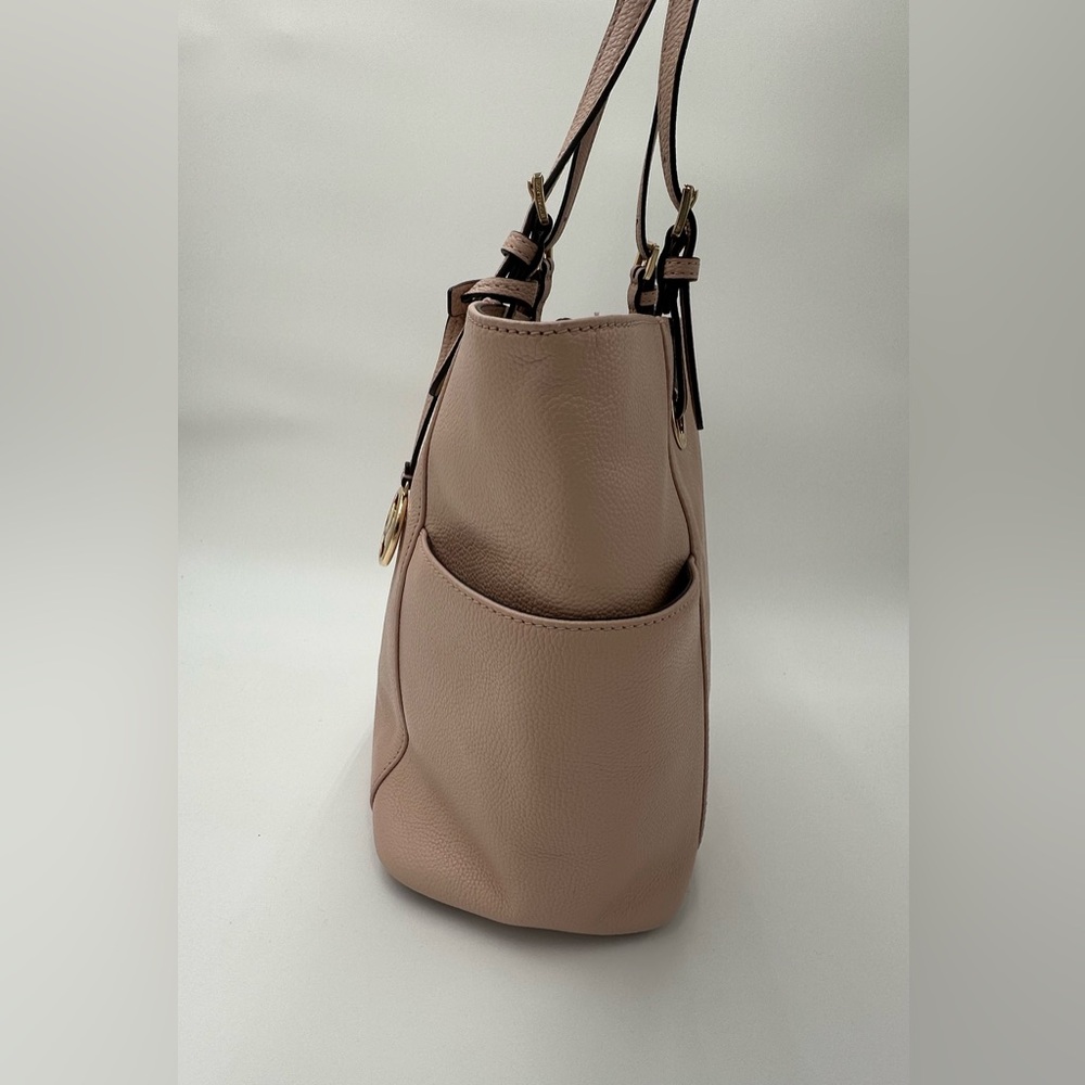 NWT Michael Kors Jet Set Dusty Pink Pebbled Leather Shoulder Tote Bag - Picture 2 of 9